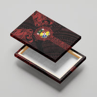 Tonga Independence Day Canvas Wall Art Tongatapu Lion Ngatu Motifs Black Ver. LT7 - Polynesian Pride