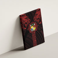 Tonga Independence Day Canvas Wall Art Tongatapu Lion Ngatu Motifs Black Ver. LT7 - Polynesian Pride