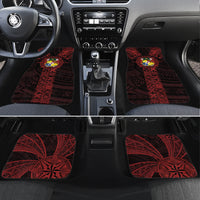 Tonga Independence Day Car Mats Tongatapu Lion Ngatu Motifs Black Ver. LT7 Set 4pcs Black - Polynesian Pride