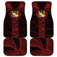 Tonga Independence Day Car Mats Tongatapu Lion Ngatu Motifs Black Ver. LT7 - Polynesian Pride