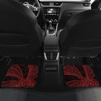 Tonga Independence Day Car Mats Tongatapu Lion Ngatu Motifs Black Ver. LT7 Set 2pcs - Back Black - Polynesian Pride