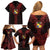 Tonga Independence Day Family Matching Off Shoulder Short Dress and Hawaiian Shirt Tongatapu Lion Ngatu Motifs Black Ver.