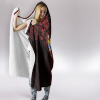 Tonga Independence Day Hooded Blanket Tongatapu Lion Ngatu Motifs Black Ver. LT7 - Polynesian Pride