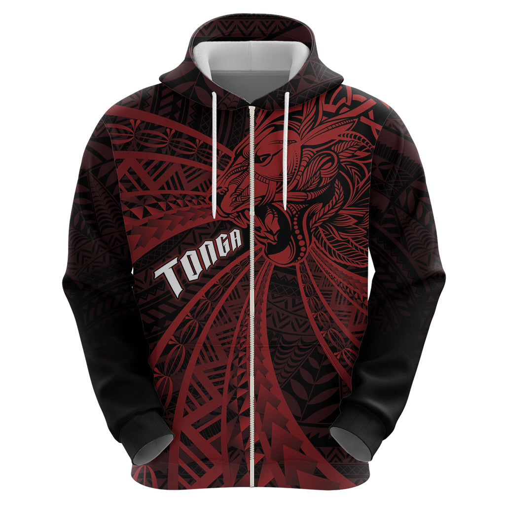 Tonga Independence Day Hoodie Tongatapu Lion Ngatu Motifs Black Ver.