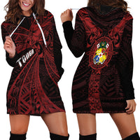 Tonga Independence Day Hoodie Dress Tongatapu Lion Ngatu Motifs Black Ver.