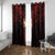 Tonga Independence Day Window Curtain Tongatapu Lion Ngatu Motifs Black Ver.