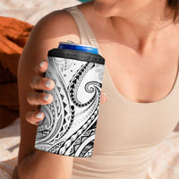 Polynesia Plumeria Lei 4 in 1 Can Cooler Tumbler White Curves Motif LT7 - Polynesian Pride