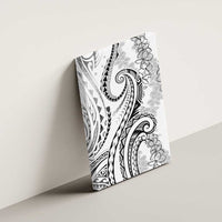 Polynesia Plumeria Lei Canvas Wall Art White Curves Motif LT7 - Polynesian Pride