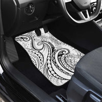Polynesia Plumeria Lei Car Mats White Curves Motif LT7 - Polynesian Pride