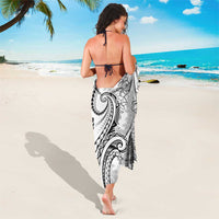 Polynesia Plumeria Lei Sarong White Curves Motif