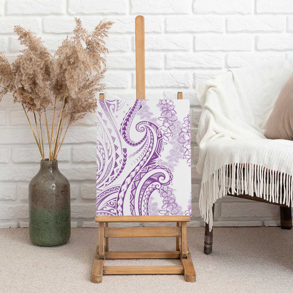 Polynesia Plumeria Lei Canvas Wall Art White Violet Curves Motif LT7 - Polynesian Pride