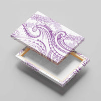 Polynesia Plumeria Lei Canvas Wall Art White Violet Curves Motif LT7 - Polynesian Pride