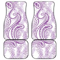Polynesia Plumeria Lei Car Mats White Violet Curves Motif LT7 - Polynesian Pride