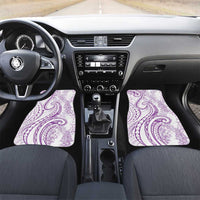 Polynesia Plumeria Lei Car Mats White Violet Curves Motif LT7 Set 2pcs - Front Violet - Polynesian Pride