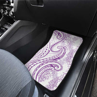 Polynesia Plumeria Lei Car Mats White Violet Curves Motif LT7 - Polynesian Pride