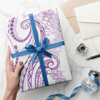 Polynesia Plumeria Lei Wrapping Paper White Violet Curves Motif LT7 - Polynesian Pride