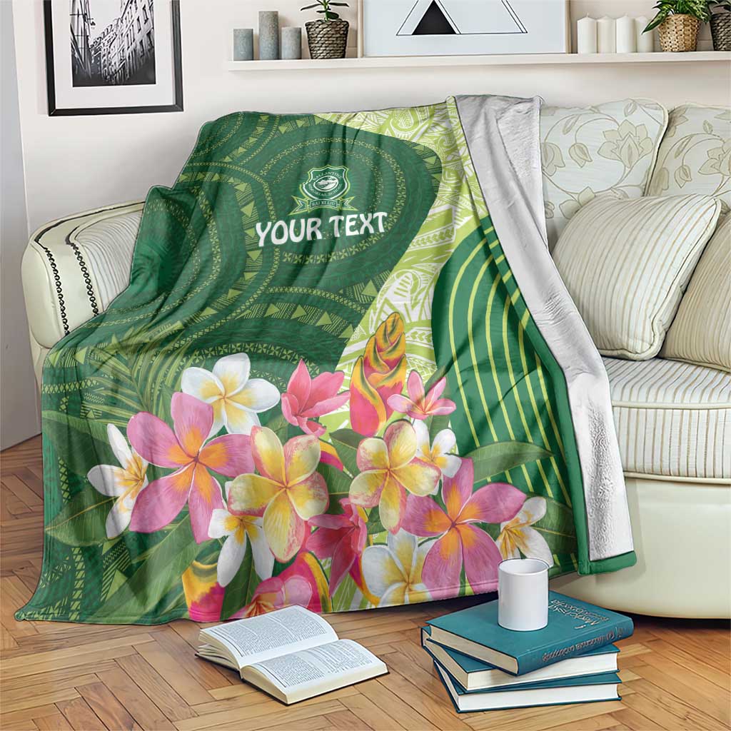 Fiji Ballantine Memorial High School Personalised Blanket Masi Tapa Mix Plumeria