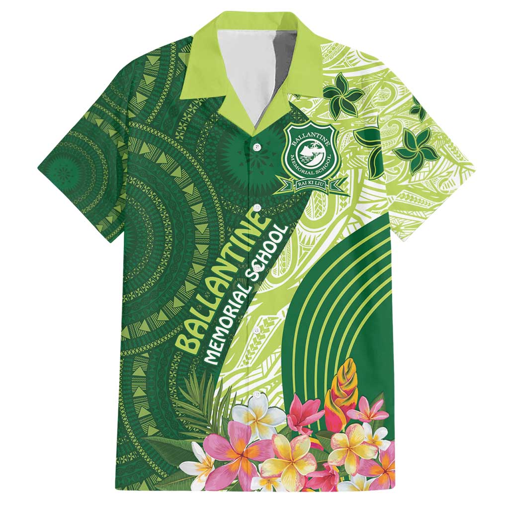 Fiji Ballantine Memorial High School Personalised Hawaiian Shirt Masi Tapa Mix Plumeria