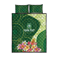 Fiji Ballantine Memorial High School Personalised Quilt Bed Set Masi Tapa Mix Plumeria