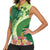 Fiji Ballantine Memorial High School Personalised Women Sleeveless Polo Shirt Masi Tapa Mix Plumeria