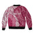 Fiji Adi Cakobau School Personalised Bomber Jacket Masi Tapa Mix Plumeria