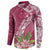 Fiji Adi Cakobau School Personalised Button Sweatshirt Masi Tapa Mix Plumeria