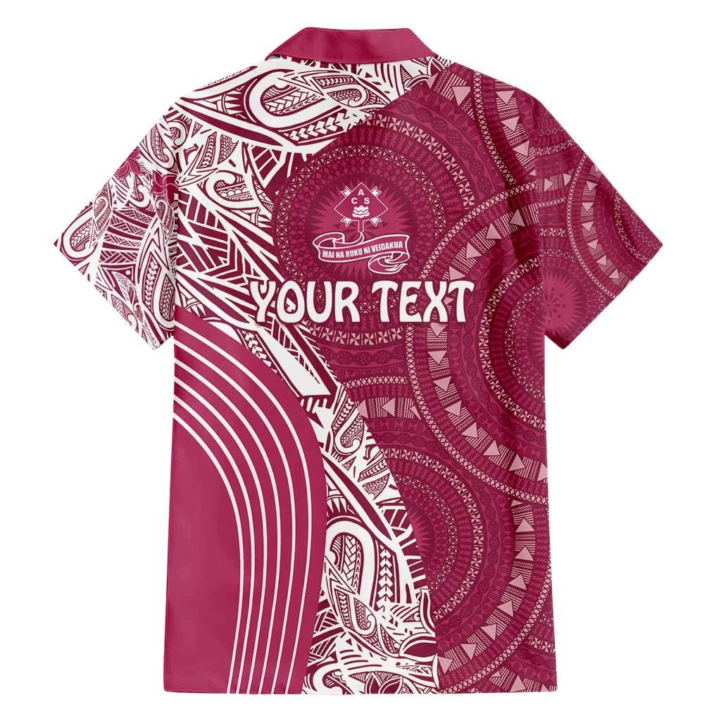 Fiji Adi Cakobau School Personalised Family Matching Long Sleeve Bodycon Dress and Hawaiian Shirt Masi Tapa Mix Plumeria