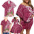 Fiji Adi Cakobau School Personalised Family Matching Off Shoulder Short Dress and Hawaiian Shirt Masi Tapa Mix Plumeria