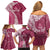 Fiji Adi Cakobau School Personalised Family Matching Off Shoulder Short Dress and Hawaiian Shirt Masi Tapa Mix Plumeria