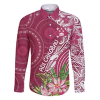 Fiji Adi Cakobau School Personalised Family Matching Puletasi and Hawaiian Shirt Masi Tapa Mix Plumeria