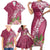 Fiji Adi Cakobau School Personalised Family Matching Short Sleeve Bodycon Dress and Hawaiian Shirt Masi Tapa Mix Plumeria