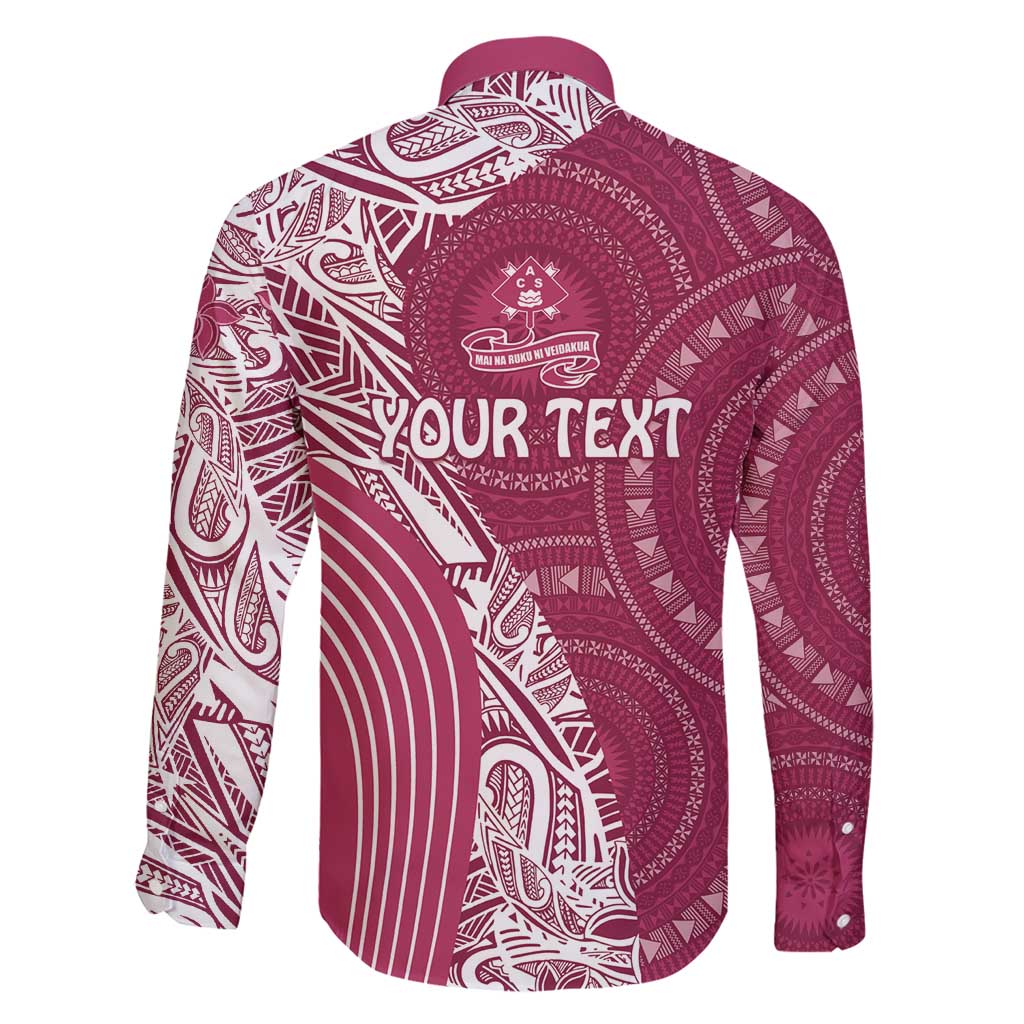 Fiji Adi Cakobau School Personalised Family Matching Short Sleeve Bodycon Dress and Hawaiian Shirt Masi Tapa Mix Plumeria