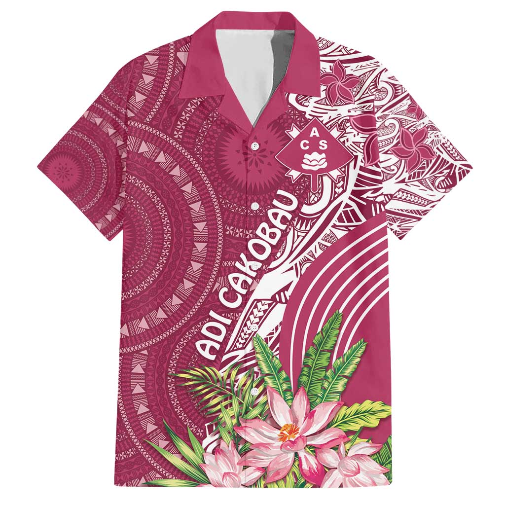 Fiji Adi Cakobau School Personalised Hawaiian Shirt Masi Tapa Mix Plumeria