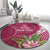 Fiji Adi Cakobau School Personalised Round Carpet Masi Tapa Mix Plumeria