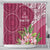 Fiji Adi Cakobau School Personalised Shower Curtain Masi Tapa Mix Plumeria