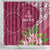 Fiji Adi Cakobau School Personalised Shower Curtain Masi Tapa Mix Plumeria