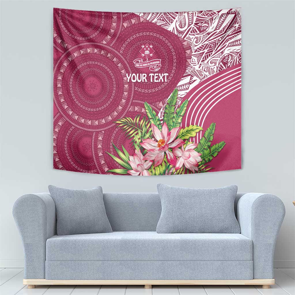 Fiji Adi Cakobau School Personalised Tapestry Masi Tapa Mix Plumeria