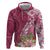 Fiji Adi Cakobau School Personalised Zip Hoodie Masi Tapa Mix Plumeria