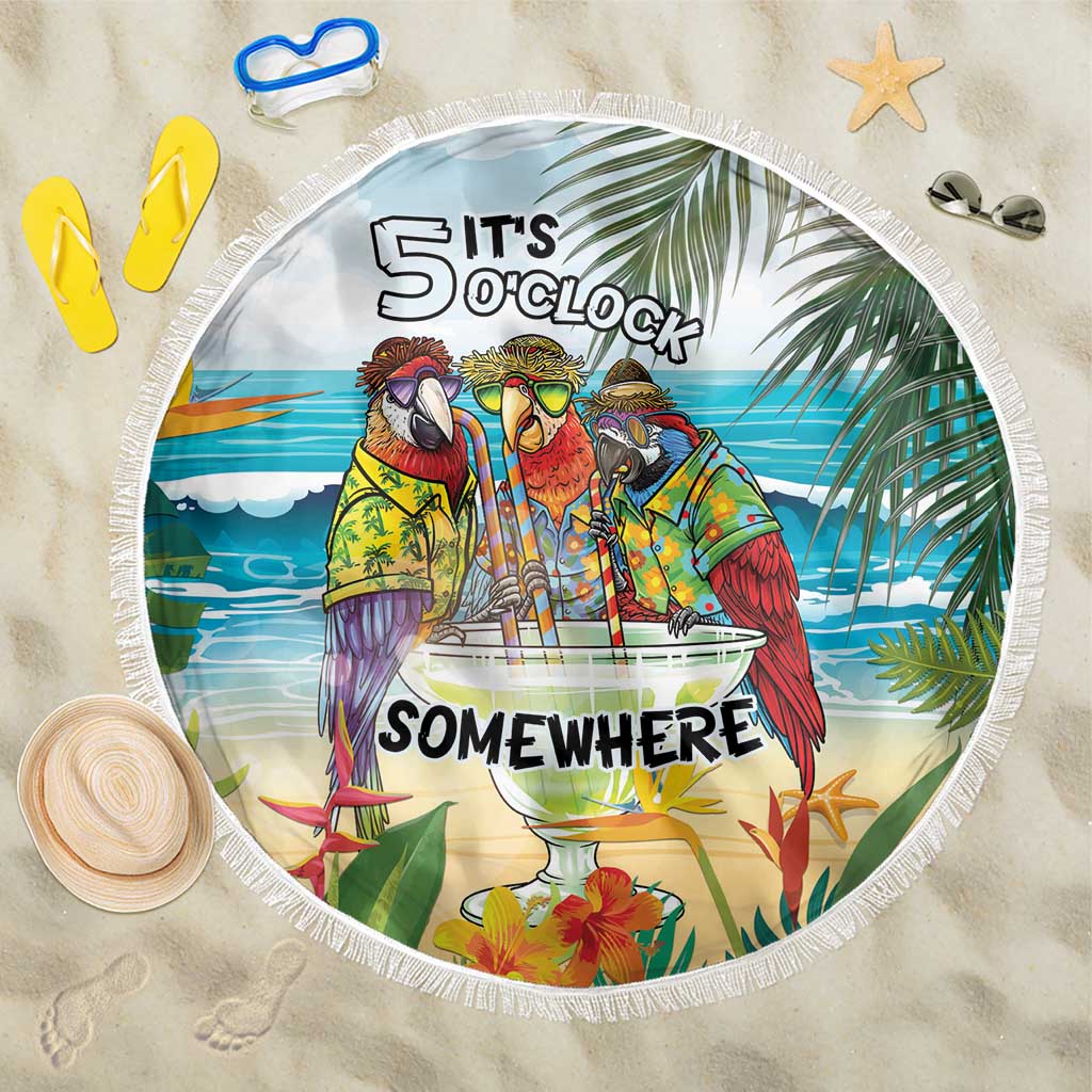 It's 5 o'clock Somewhere Beach Blanket Beach Party LT7 One Size 150cm Colorful - Polynesian Pride