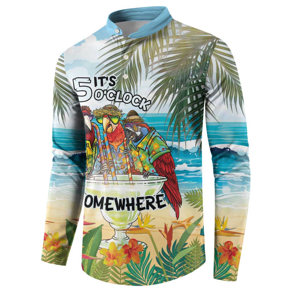 It's 5 o'clock Somewhere Button Sweatshirt Beach Party LT7 - Polynesian Pride