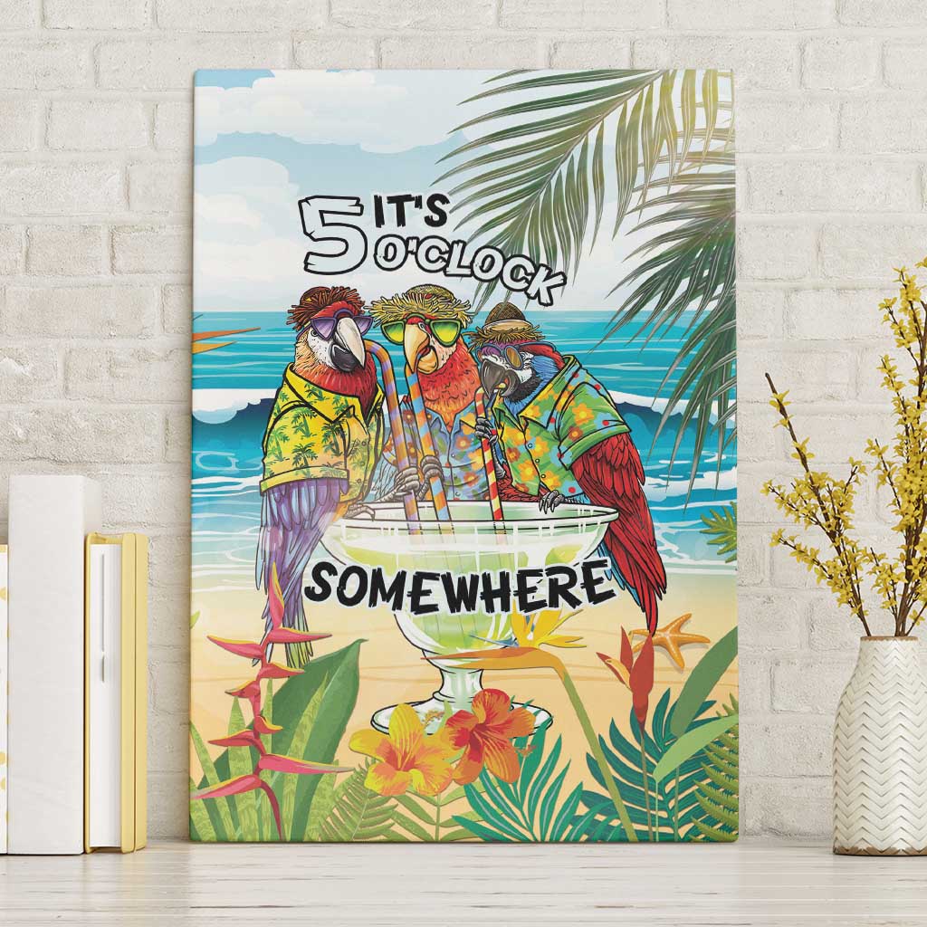 It's 5 o'clock Somewhere Canvas Wall Art Beach Party LT7 Without Frame Colorful - Polynesian Pride