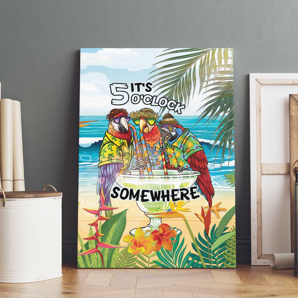 It's 5 o'clock Somewhere Canvas Wall Art Beach Party LT7 - Polynesian Pride