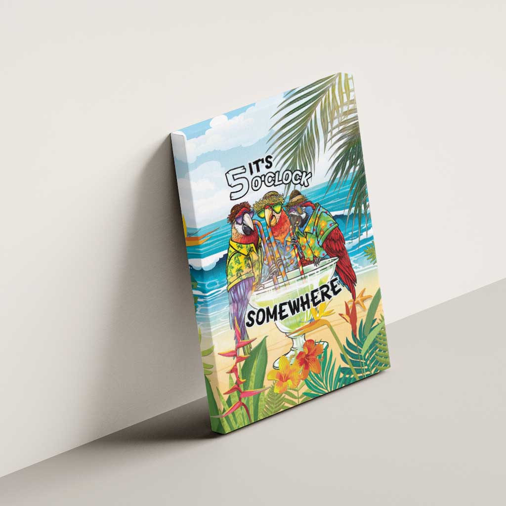 It's 5 o'clock Somewhere Canvas Wall Art Beach Party LT7 - Polynesian Pride