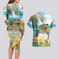 It's 5 o'clock Somewhere Couples Matching Long Sleeve Bodycon Dress and Hawaiian Shirt Beach Party LT7 - Polynesian Pride