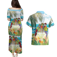 It's 5 o'clock Somewhere Couples Matching Puletasi and Hawaiian Shirt Beach Party LT7 - Polynesian Pride
