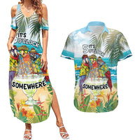 It's 5 o'clock Somewhere Couples Matching Summer Maxi Dress and Hawaiian Shirt Beach Party LT7 Colorful - Polynesian Pride