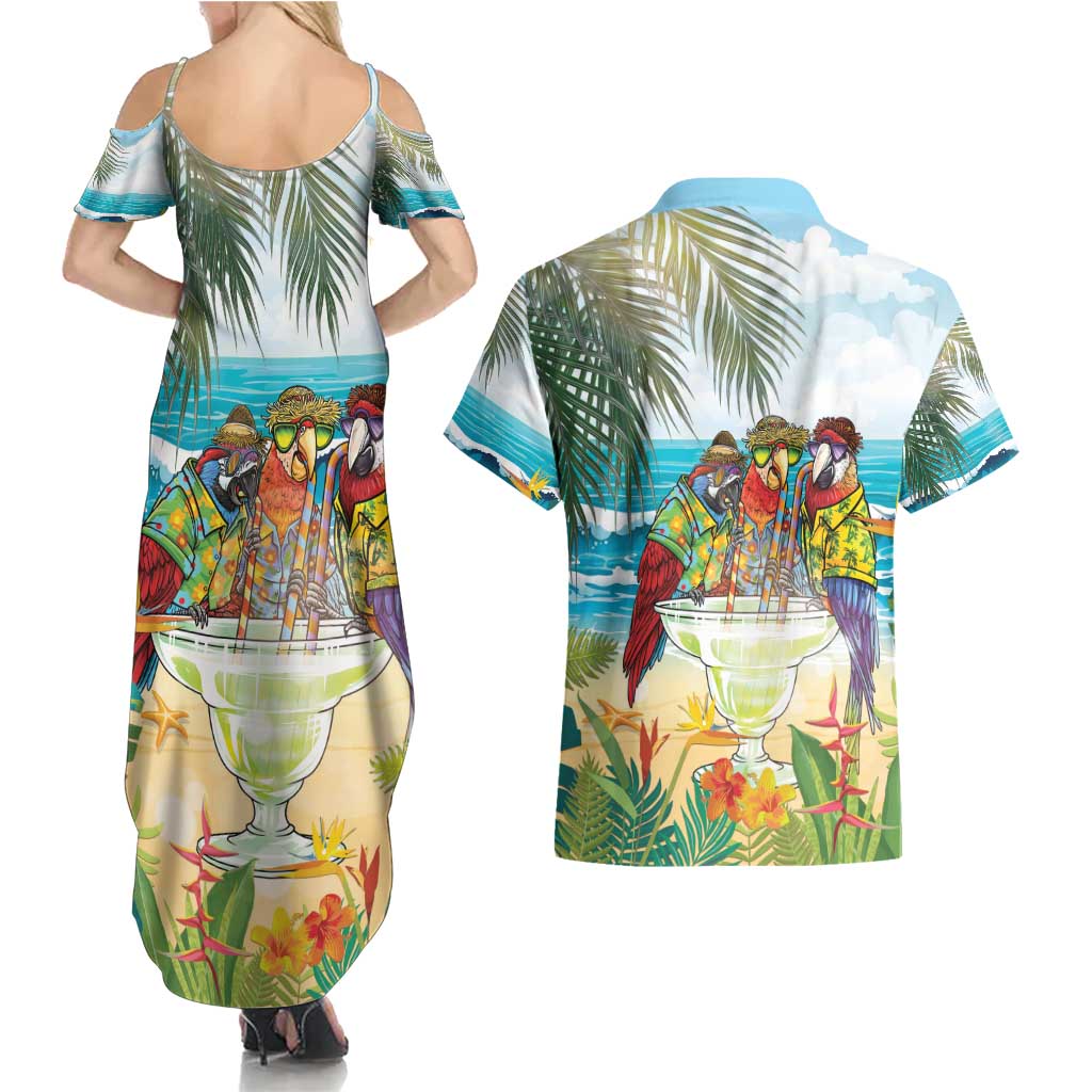 It's 5 o'clock Somewhere Couples Matching Summer Maxi Dress and Hawaiian Shirt Beach Party LT7 - Polynesian Pride