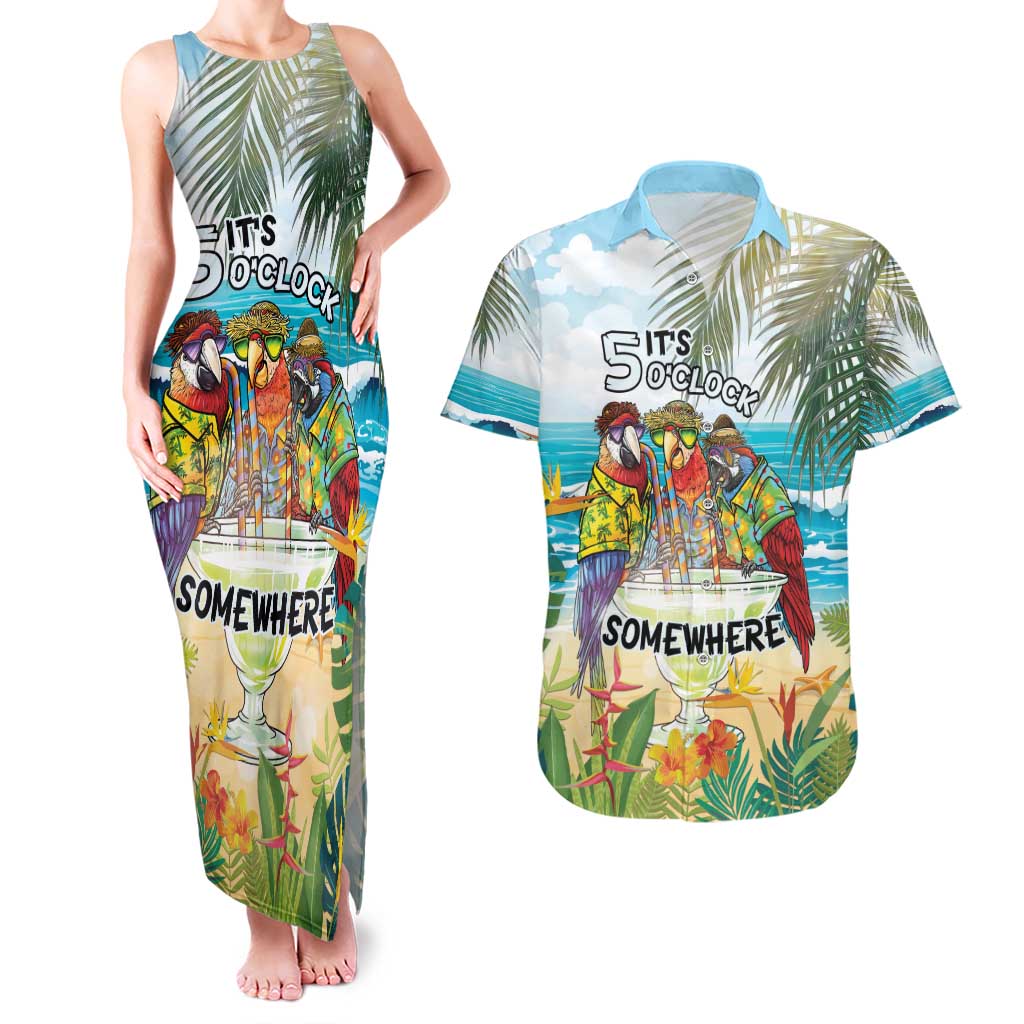 It's 5 o'clock Somewhere Couples Matching Tank Maxi Dress and Hawaiian Shirt Beach Party LT7 Colorful - Polynesian Pride
