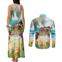 It's 5 o'clock Somewhere Couples Matching Tank Maxi Dress and Long Sleeve Button Shirt Beach Party LT7 - Polynesian Pride