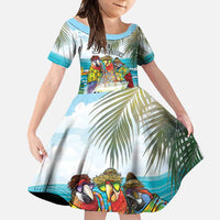 It's 5 o'clock Somewhere Family Matching Off Shoulder Maxi Dress and Hawaiian Shirt Beach Party LT7 Daughter's Dress Colorful - Polynesian Pride